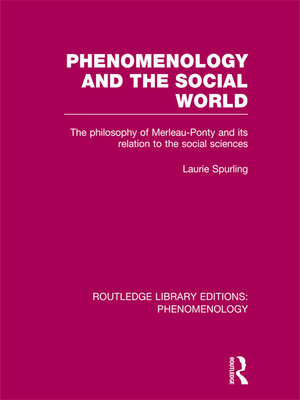 cover image of Phenomenology and the Social World
